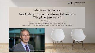 #LektionenAusCorona | Gespräch mit Thomas May (Wissenschaftsrat)