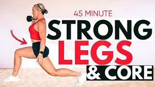 LEG DAY!! Strength Training for Women | Legs & Abs Workout with Dumbbells