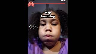 Holding her breath for as long as she can with puffed cheeks. #trending #viral #subscribe #challenge