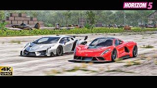 FH5 EPIC DRAG RACE! Valkyrie, Laferrari, F5, Jesko, Chiron, ONE1, Rimac, Regera, Nevera, Veyron, P1