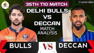 Delhi Bulls vs Deccan Gladiators 35th T10 Match Prediction & Pitch Report | T10 League | AKASH SINGH