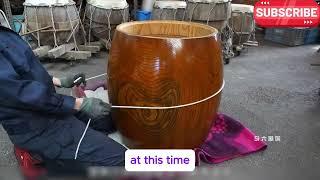 How skillfully the artisans make drums by hand