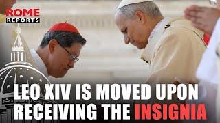 VIDEO ONLY: Leo XIV is moved upon receiving the papal insignia