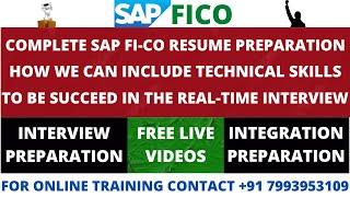 SAP FI-CO COMPLETE RESUME PREPARATION FOR EXPREIENCED AND FRESHER CANDIDATE'S, SAP FICO TRAINING