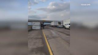 Six overturned 18-wheelers block I-35E after severe storms topple trucks