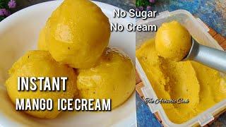 Only 2 Ingredient Mango Ice Cream | No Milk/Cream No Sugar! Healthy Natural Ice Cream