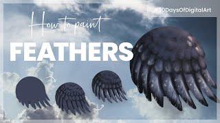 How To Paint Feathers (the easy way!)• 30 Days Of Digital Art 2022