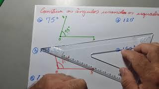 Construção de ângulo usando esquadros