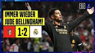 Bellingham-Tor sichert Real knappen Sieg: Braga - Real Madrid | UEFA Champions League | DAZN