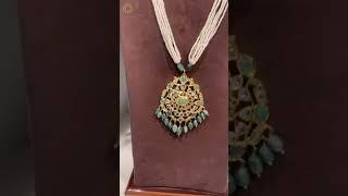 22k Gold Plated Real Emerald Pendant Set   Our Artisans Have Made It With Absolute Precision & care