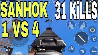 +31 KiLLS! SANHOK | 1Vs 4 | Solo Vs Squad | Pubg Mobile