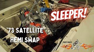 73 Plymouth Satellite SLEEPER Hemi Install! Street Sweeper Part 3 - Stacey David's Gearz S8 E13