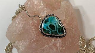 Chrysocolla Malachite Sterling Silver Necklace