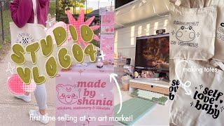  studio vlog 04  ｡‎ ⋆  prepping for my first art market + unboxings 