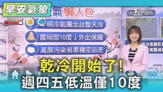 乾冷開始了! 週四五低溫僅10度｜氣象主播 曹佼人｜早安氣象｜TVBS新聞 20250116 @TVBSNEWS01