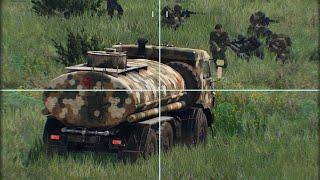 Ukrainian Forces Destroy Fuel Trucks Inside Kursk Air Base to Prevent Su-57s Takeoff - Arma 3