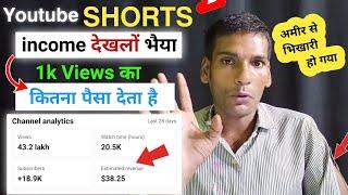  1k views पर Shorts कितना पैसा देता है | Youtube Shorts Earning | Shorts Video Earning देखो