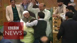 'Beef party': Indian BJP MPs beat Muslim in Kashmir assembly - BBC News