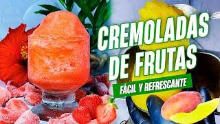 HOMEMADE CREMOLADAS WITH FRESH FRUIT: Easy and refreshing recipe!! #cremoladas #artisanalicecreams