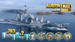 Cruiser Austin: Rewarding play on map Haven - World of Warships