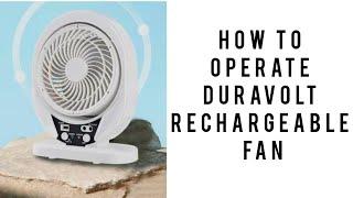 How To Operate Duravolt Rechargeable Fan With LED Lights and USB Port For Phone Charge