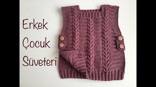 DÜĞMELİ ÖNLÜK SÜVETER YAPIMI / ÖN PARÇA - ERKEK ÇOCUK SÜVETER YAPIMI - KNITTING SWEATER MAKING