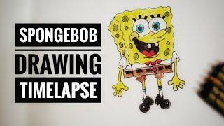 sponge bob drawing timelapse | sinoos world |