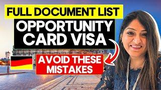 Complete list of documents needed for Opportunity Card Visa for Germany 2024 | Chancenkarte 2024