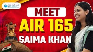 Saima Khan AIR 165 UPSC 2023, Foundation Batch student Educrat IAS Academy, Kolkata
