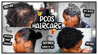 PCOS HAIRCARE: Jet Black Dye, Protein Hair Growth, DEFINED Wash N' Go