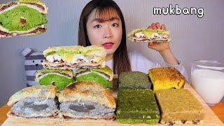 MUKBANG 투떰즈업 말차꾸러기 임자앙품어떡 꾸덕바 말차 단호박 크럼블 디저트 먹방 BREAD CRUMBLE Dessert asmr パン·クランブル  咀嚼音