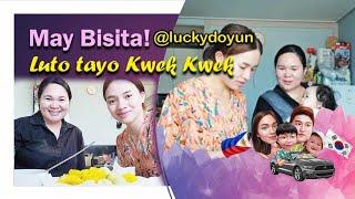 MAY BISITA @luckydoyun  LUTO TAYU PINOY FOOD  KWEK-KWEK PLUS PA Q&A VLOG ~jeanpark ️