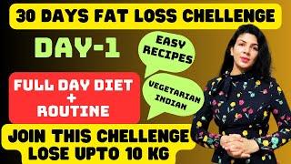 Day1/30 days Weight Loss Challenge! lose upto 10 kg at Home