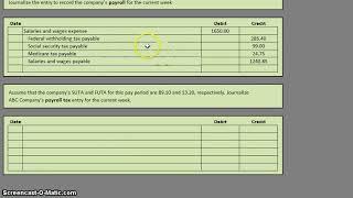 Journalizing Payroll Entries