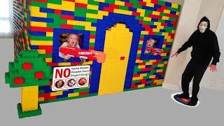 Giant Lego Fort Battle! No Game Master Allowed in Booby Trapped House!!!