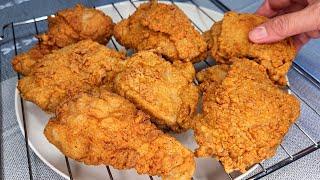 This is the whole secret of better crispy fried chicken than KFC!!! You will be addicted 