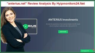 "anterius.net" Review Analysis by hyipmonitors24.net