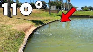 Fishing A GOLF COURSE Spillway In 110° WEATHER