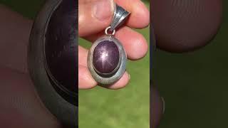 Purple Star Sapphire / Ruby Pendant in Sterling Silver. 1.5" + 11g  *Video*