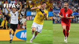 Muller  Rodriguez  Kane   | 2010, 2014, and 2018 Golden Boot winner's goals ️