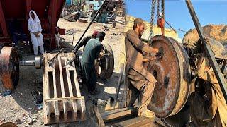 Amazing Hardworking young Man Restoration Stone Crushing Machine -Crusher Plant is Stuck into Hammer