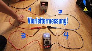 Vierleitermessung so wirds richtig gemacht für kleine Widerstände Labornetzteil und Multimeter!