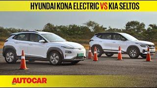 DRAG RACE: Hyundai Kona Electric vs Kia Seltos - Just How Quick Are Electric Cars?  | Autocar India