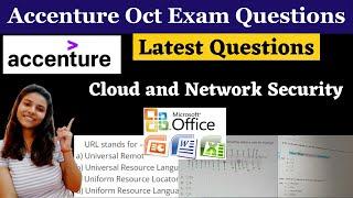 Common Application and MS Office Questions | Cloud and Network Security Questions asked in accenture