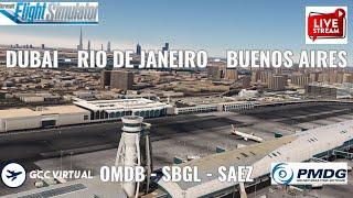 DUBAI - RIO DE JANEIRO - BUENOS AIRES | PMDG777 | Emirates UAE247A/B | GCC VA | MSFS2020 | PART3