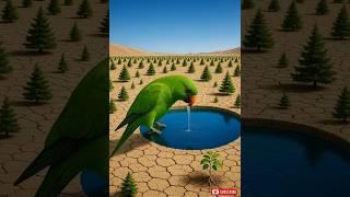 The parrot falls into the pond, but another parrot saves it with a rope  #ai #parrot