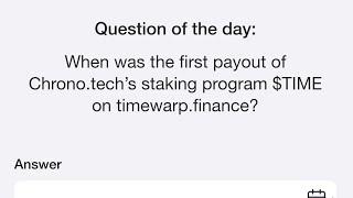 When was the first payout of Chrono.tech’s staking program $TIME on timewarp.finance?