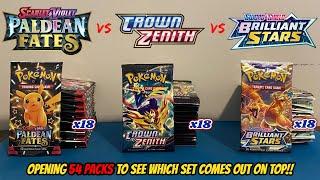 PALDEAN FATES vs CROWN ZENITH vs BRILLIANT STARS Pokemon Card Opening Battle!!