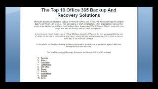 The Top 10 Office 365 Backup And Recovery Solutions | Samidul Tech