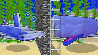 Using ONE WAY GLASS to CHEAT In an UNDERWATER MINECRAFT MOB BATTLE...